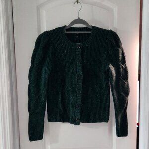 Talbots Puff Sleeve Cardigan Sweater women Sp